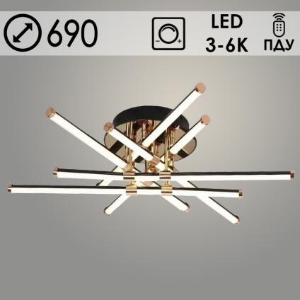 Люстра 1031/6A BK+GD черный/золото 6x12W LED 3000-6000K ПДУ(ИК) диммер d690 h145, 24